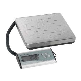 MAUL - Báscula paquetería Cargo 120kg plataforma metálica 27x27cm + batería 9V plata