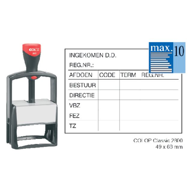 Colop - Tekststempel 2800 personaliseerbaar 10regels 68x49mm