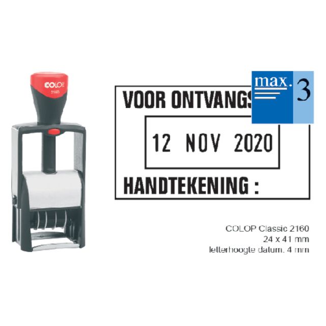 Colop - Woord-datumstempel 2160 personaliseerbaar 24x41