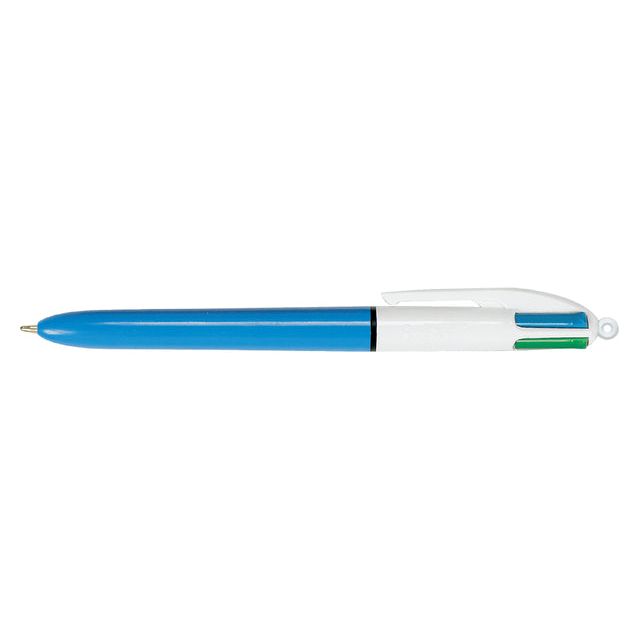 Bic - 4 Colours Original 4-kleurenbalpen, 0,32 mm, klassieke inktkleuren, lichaam blauw