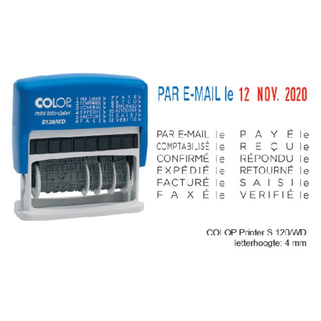 Colop - Woord-datumstempel S120 mini-info dater 4mm frans