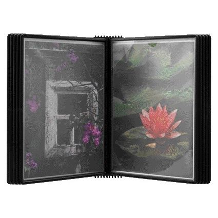 Djois - Elemento da parete Flex-O-Frame premium A4 con 10 tasche nero