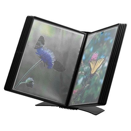 Djois - Supporto da tavolo Flex-O-Frame A4 10 tasche nero