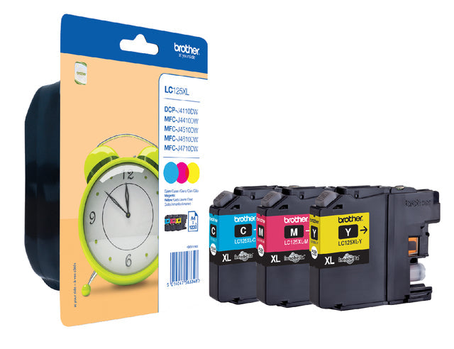 Brother - Inktcartridge brother lc-125xlrbwbp 3 kleuren