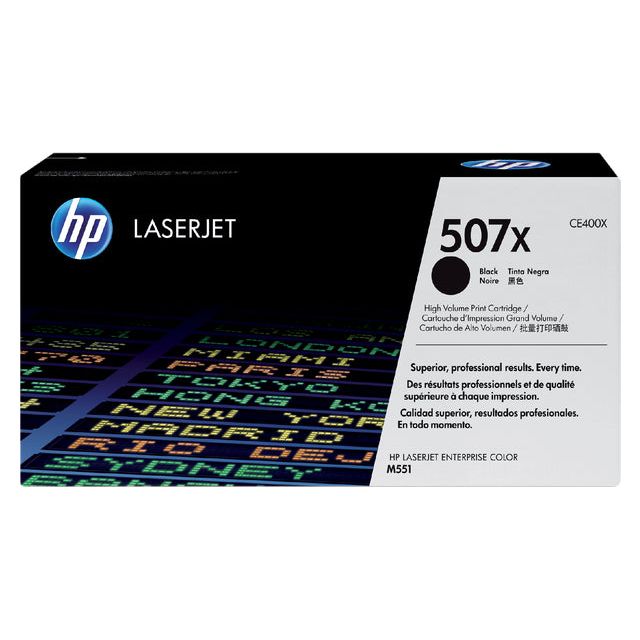 HP - toner 507X, 11 000 pagina's, OEM CE400X, zwart