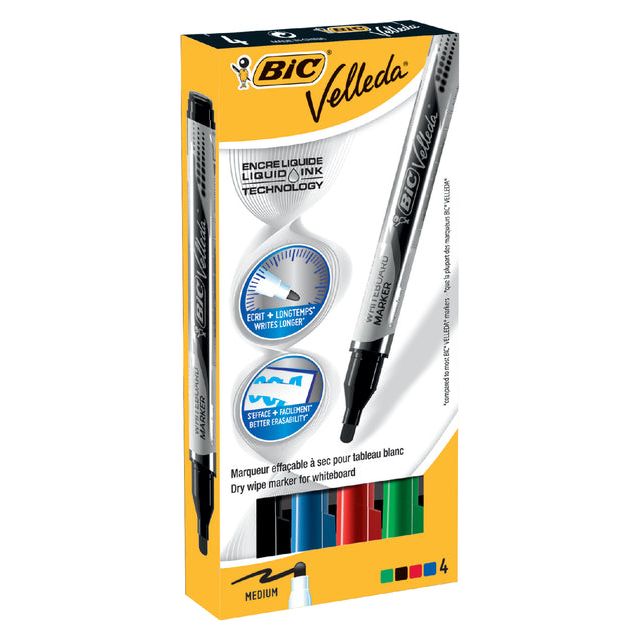 BIC - Filz -Tip Stift BIC Flüssiges Whiteboard um M assorti | Box ein 4 -Stück | 96 Stücke