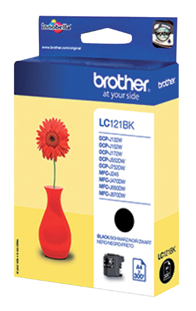 Bruder - Inkcartridge Bruder LC -121BK Schwarz | 1 Stück | 5 Stücke