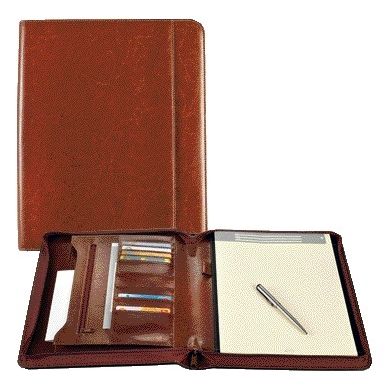 Brepols - Writing folder luxury A4 with zipper including brown writing pad