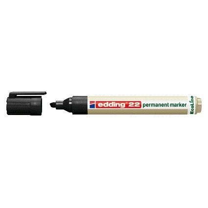 Edding EcoLine -  Viltstift edding 22 eco schuin 1-5mm zwart | 10 stuks