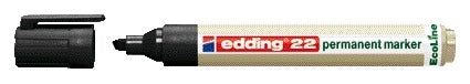 Edding EcoLine -  Viltstift edding 22 eco schuin 1-5mm zwart | 10 stuks
