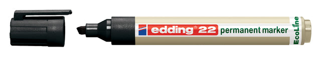 Edding Ecoline - Viltstift edding 22 Eco schuin zwart 1-5mm