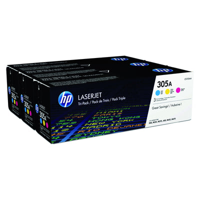 HP -  305A originele cyaan/magenta/gele LaserJet tonercartridge, 3-pack