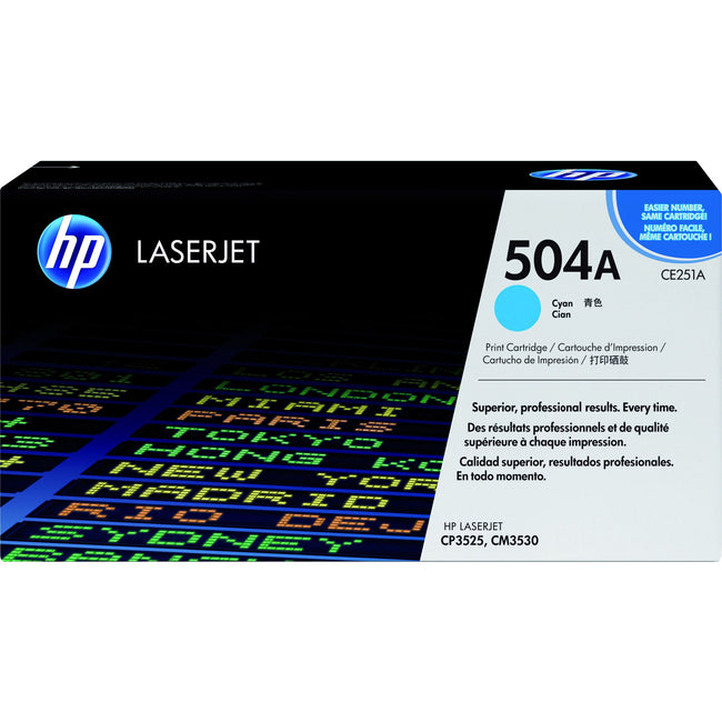 HP - Cartucho de tóner ce251a 504a azul