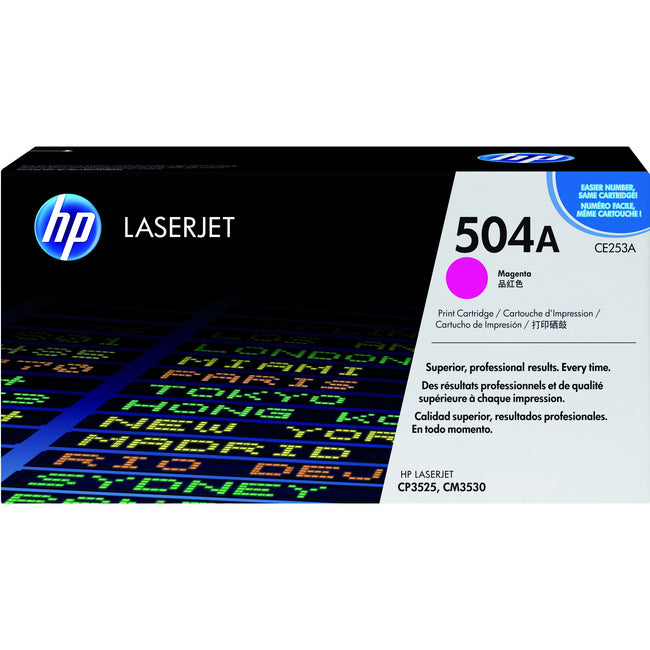 HP - Cartucho de tóner ce253a 504a rojo