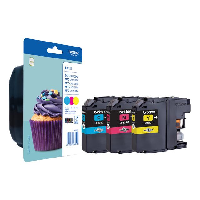 Bruder - Inkcartridge Bruder LC -123RBWBP 3 Farben | Blasen Sie ein 3 Stück