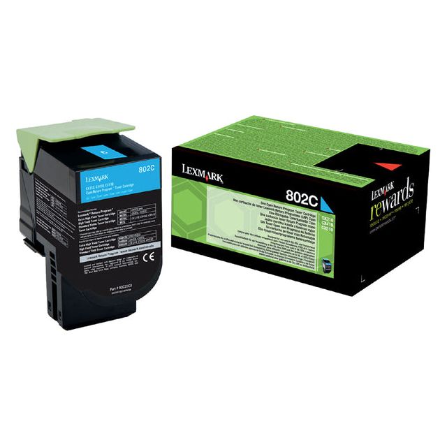 Lexmark - Return Program toner 802, 1.000 pagina's, OEM 80C20C0, cyaan