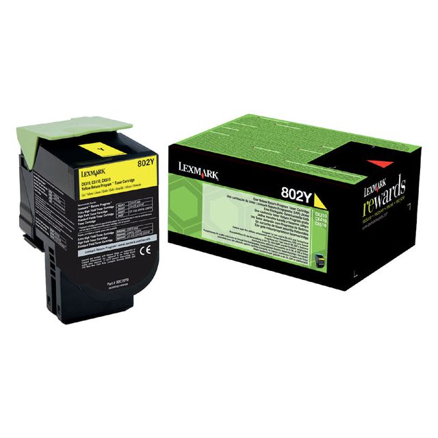 Lexmark - Return Program toner 802, 1.000 pagina's, OEM 80C20Y0, geel