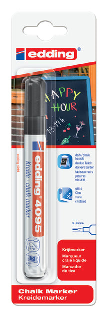 Edding - Chalkstift edding 4095 environ 2-3 mm noir | Blister un 1 morceau