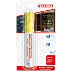 Edding - Rotulador de tiza 4090 ventana diagonal 4-15 mm amarillo neón blister de 1 unidad | 6 piezas