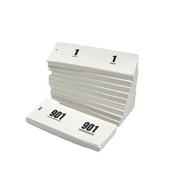 Office - Number pad 42x105mm numbering 1-1000 white 10 pieces