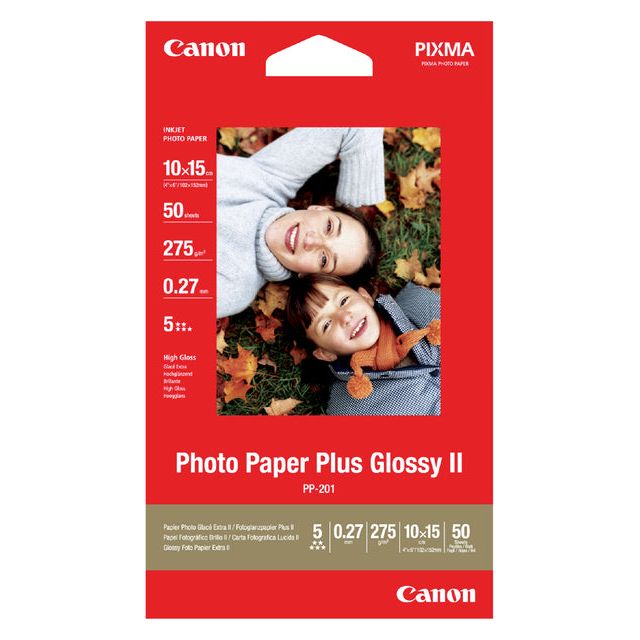 Canon - Papier photo Canon PP -201 10cmx15cm 260gr Gloss | Pack de 50 draps