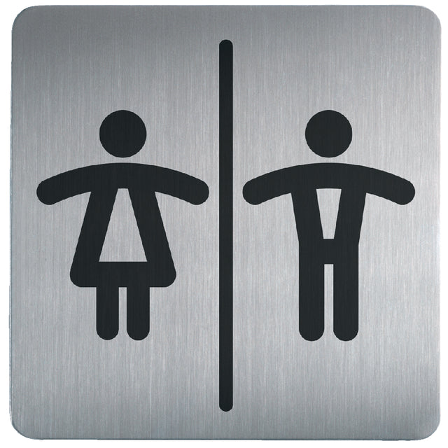 Durable - Infobord pictogram 4958 vierkant wc dames/heren 150