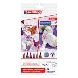 Edding - Brushpen 4200 porcelana colores cálidos surtido caja de 6 piezas
