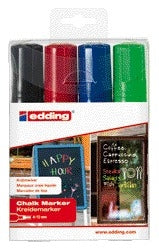 Edding - Pennarello a gesso 4090 diagonale finestra 4-15 mm confezione assortita da 4 pezzi