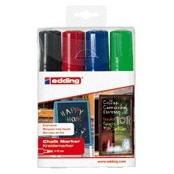 Edding - Kreidemarker 4090 Fensterdiagonale 4-15mm sortiert im Karton mit 4 Stück