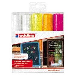 Edding - Chalk marker 4090 window diagonal 4-15mm assorted case of 5 pieces