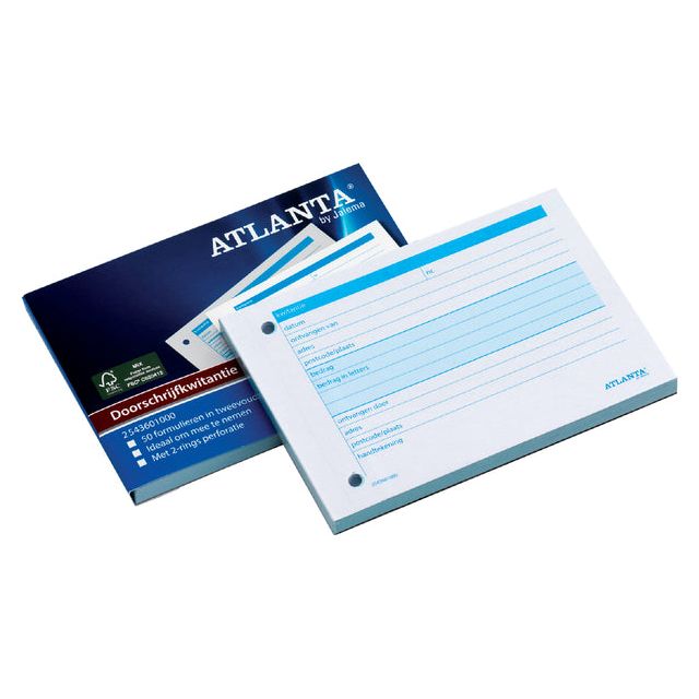 Atlanta - Kwitantieblok A6 50x2vel | 5 stuks