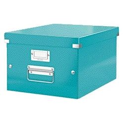 Leitz - Caja de almacenamiento Click Store WOW cartón reciclado mediano 281x200x370mm azul hielo