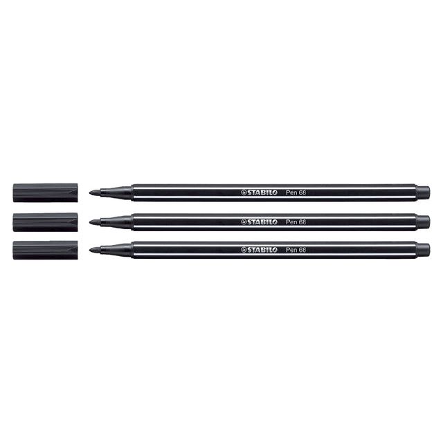 Stabilo - Viltstift Pen 68/46 zwart | 10 stuks