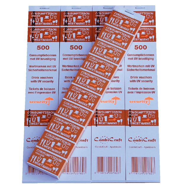 Combicraft - Consumptiebon UV beveiliging 500 stuks oranje | 5 stuks