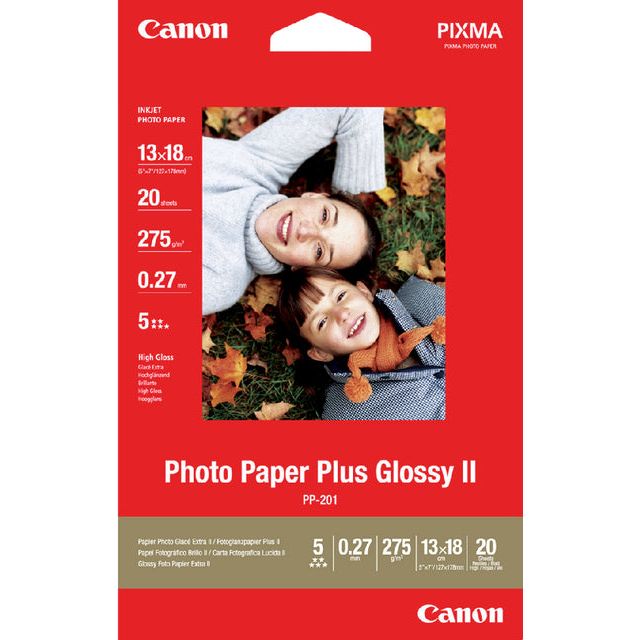 Canon - Papier photo Canon PP -201 13CMX18CM 260GR GLOSS | Pack de 20 feuilles