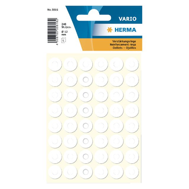 Herma - Verstärkungsringe Herma 5816 12 mm 240 Stücke | Blasen Sie ein 5 Blatt