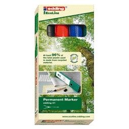 Edding - Felt-tip pen 21 EcoLine round assorted 1.5-3mm box of 4 pcs