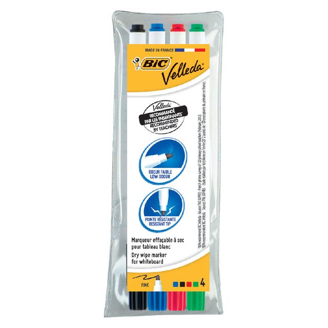 Bic - Viltstift 1721 whiteboard rond assorti 1.5mm set à 4st | 12 stuks