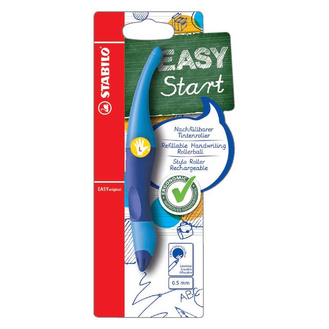 STABILO - EASYoriginal roller, voor linkshandigen, blister van 1 stuk, blauw