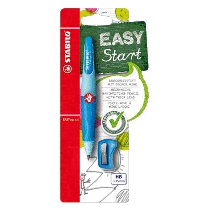 Stabilo - Mechanical pencil Easyergo HB 3.15mm right blue/dark blue incl pencil sharpener blister of 1 piece