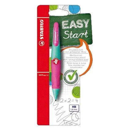 Stabilo - Mechanical pencil Easyergo HB 1.4mm right-handed turquoise/neon pink blister of 1 piece