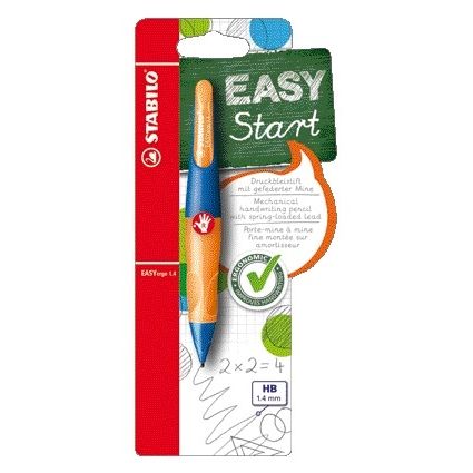 Stabilo - Mechanical pencil Easyergo HB 1.4mm right-handed blue/neon orange blister of 1 piece