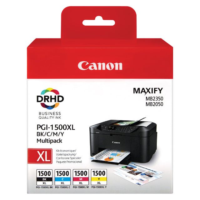 Canon - Inkcartridge Canon PGI -1500XL Schwarz + Farbe | Box ein 4 Stück