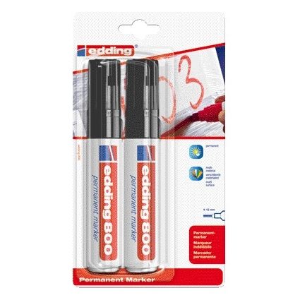 Edding - Pennarello 800 diagonale 4-12mm nero blister da 2 pezzi