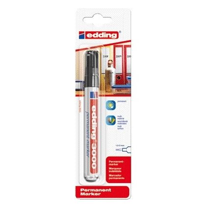 Edding -  Viltstift  3000 rond 1.5-3mm zwart | 10 stuks