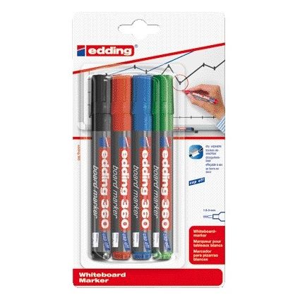 Edding - Rotulador de pizarra 360 redondo 1,5-3mm surtido blister de 4 piezas