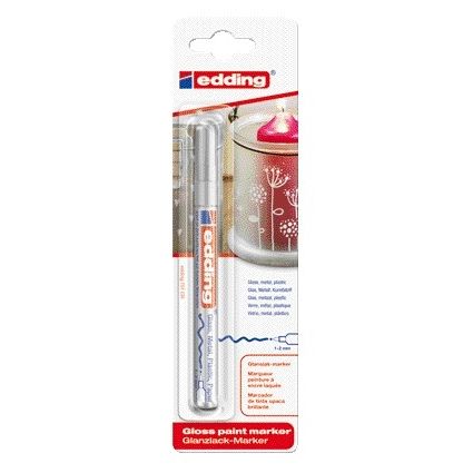 Edding -  Paintmarker  751 op oliebasis 1-2mm zilver blister à 1 stuk