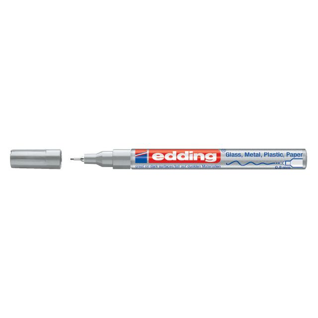 Edding - Felt -Tip Edding 780 peinture autour de 0,8 mm d'argent | Boîte extérieure une pièce de 10