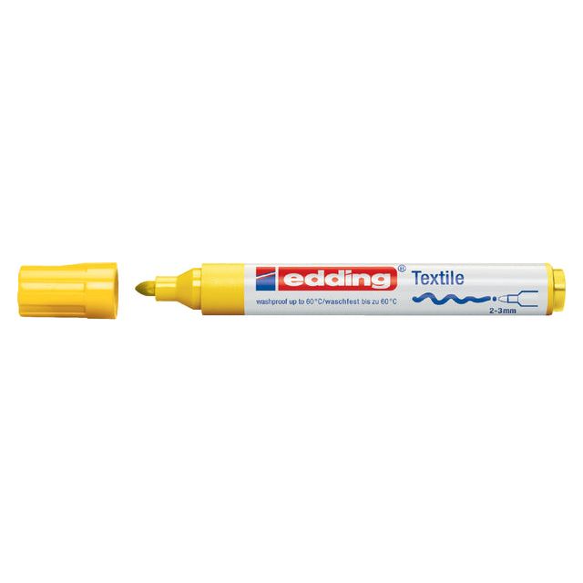 Edding - Felt -Tip Edding 4500 Textile autour de 2 à 3 mm jaune | Boîte extérieure une pièce de 10