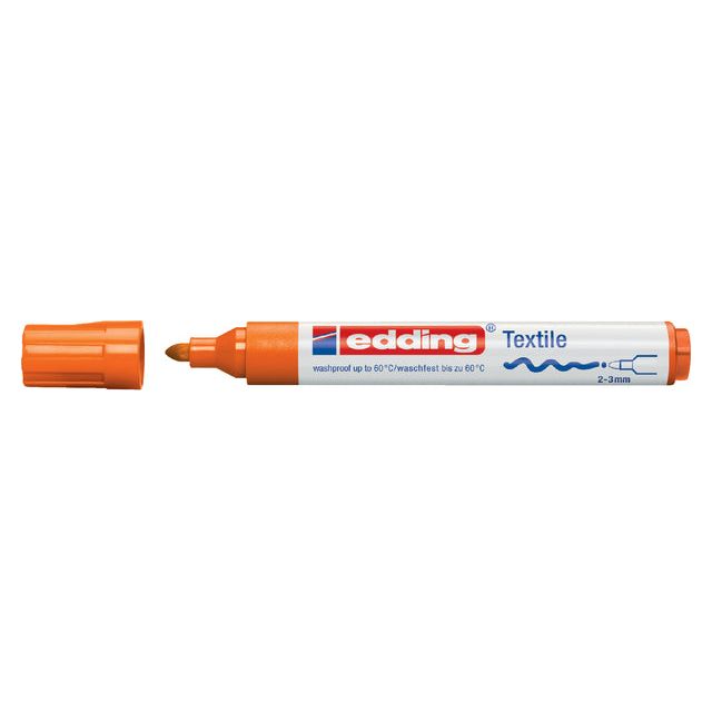 Edding - Felt -tip Edding 4500 Textile autour de 2-3 mm orange | Boîte extérieure une pièce de 10